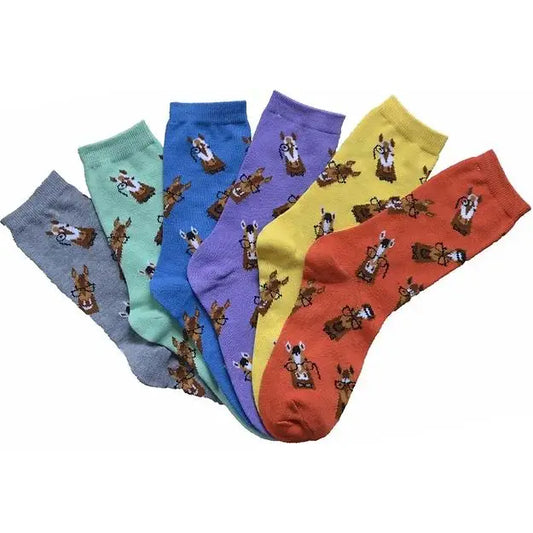 Horse with Spectacles Crew Socks